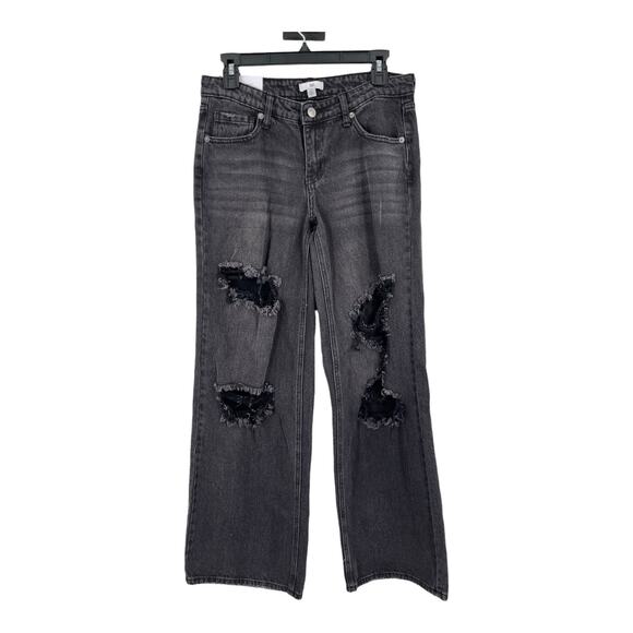BP. jeans destroyed wide leg distressed low rise denim size 27 - Picture 1 of 5